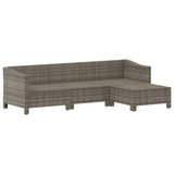 Vidaxl 4-delige loungeset met kussens poly rattan grijs