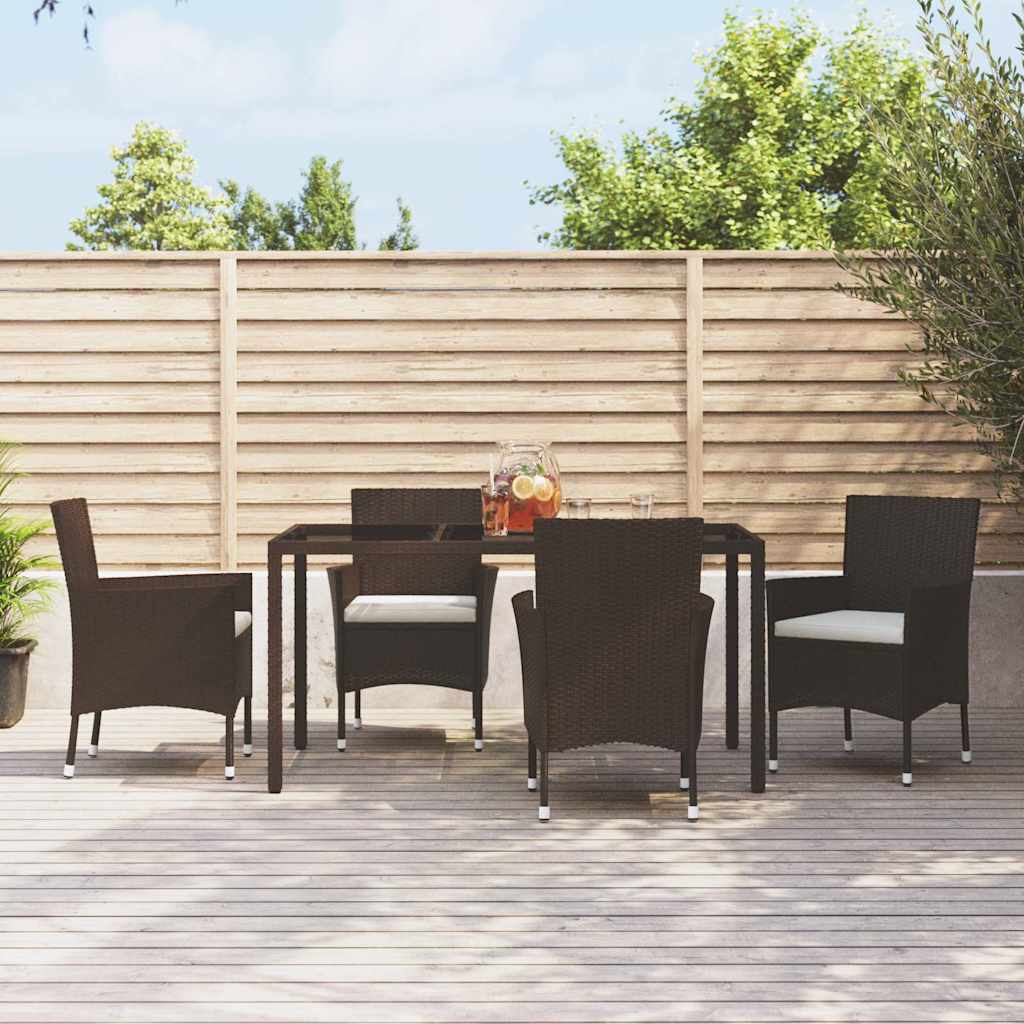 Vidaxl tuinstoelen met kussens 4 st bruin poly rattan