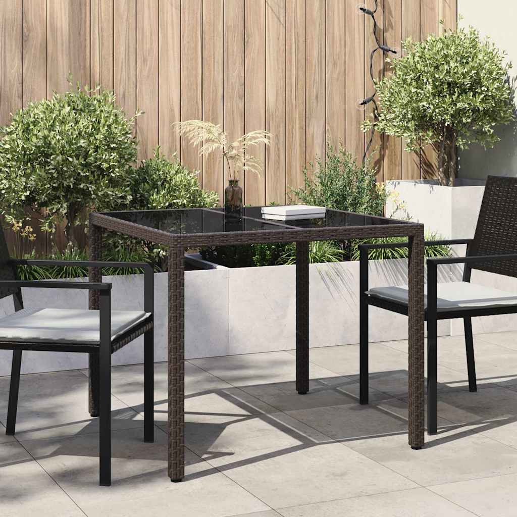 Vidaxl tuinstafel bruin 90 x 90 x 75 cm poly rattan