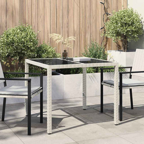 Vidaxl tuinstafel wit 90 x 90 x 75 cm poly rattan