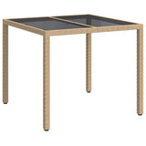 Vidaxl tuinstafel beige 90 x 90 x 75 cm poly rattan