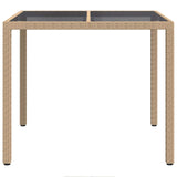 Vidaxl tuinstafel beige 90 x 90 x 75 cm poly rattan
