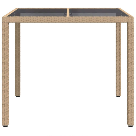 Vidaxl tuinstafel beige 90 x 90 x 75 cm poly rattan