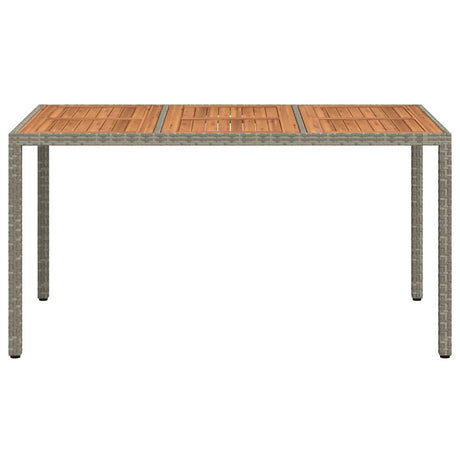Vidaxl tuinstafel grijs 150 x 90 x 75 cm poly rattan