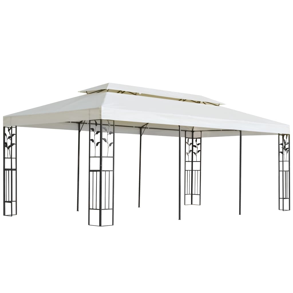 Vidaxl Arbor con doppio tetto 6x3 m bianco