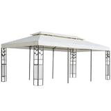 Vidaxl Arbor con doppio tetto 6x3 m bianco