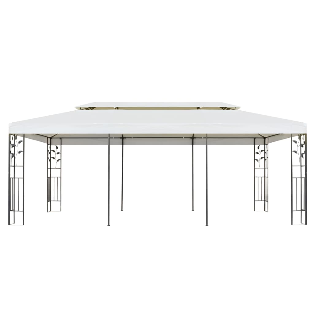 Arbor vidaxl avec toit double 6x3 m blanc