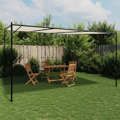 Vidaxl prieel 4x4 m 180 g m² stof en staal wit