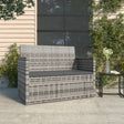 Vidaxl tuinbank met kussens 105 cm poly rattan grijs