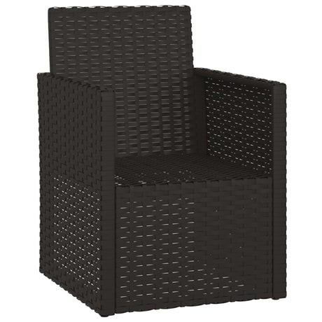 Vidaxl tuinstoel met kussen poly rattan zwart