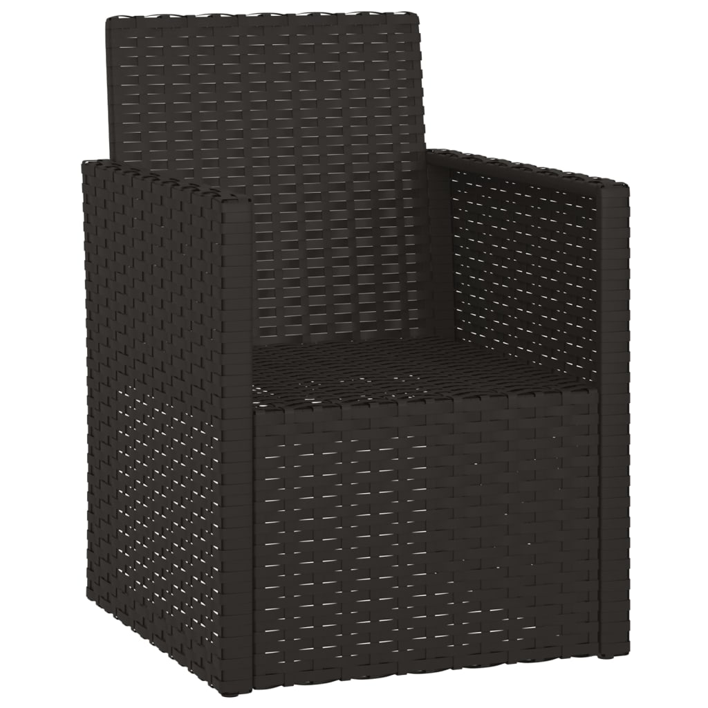 Vidaxl tuinstoel met kussens poly rattan zwart