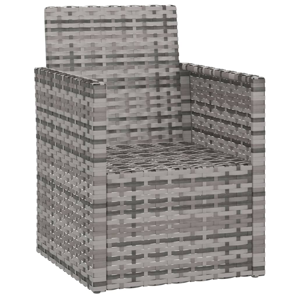 Vidaxl tuinstoel met kussens poly rattan grijs
