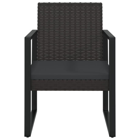 Vidaxl tuinstoel met kussen poly rattan zwart