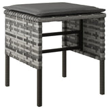 Vidaxl tuinvoetenbanken 4 st met kussens poly rattan grijs