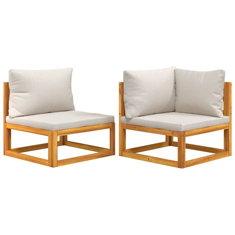 Vidaxl 2-delige loungeset met kussens massief acaciahout
