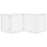 Vidaxl hondenhek inklapbaar met deur 4 panelen 320 cm populierhout wit