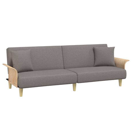 Vidaxl slaapbank met armleuningen stof taupe