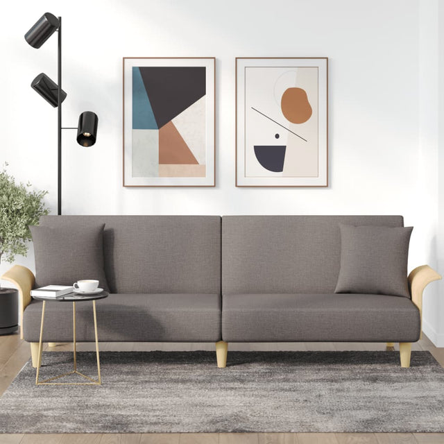 Vidaxl slaapbank met armleuningen stof taupe