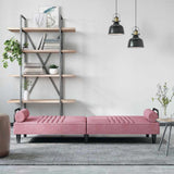 Vidaxl slaapbank met armleuningen fluweel roze