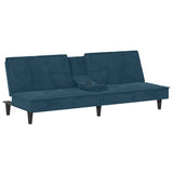Vidaxl slaapbank met bekerhouders fluweel blauw