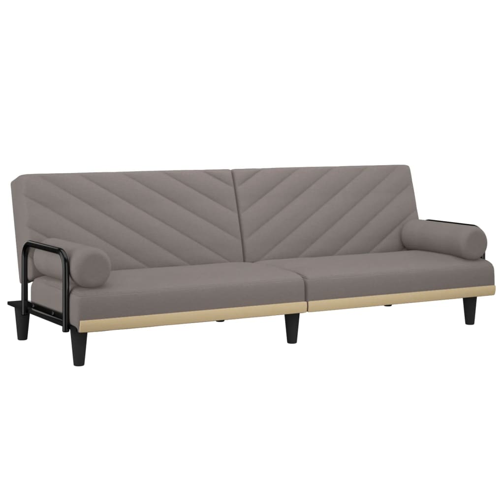Vidaxl slaapbank met armleuningen stof taupe