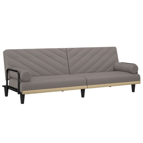 Vidaxl slaapbank met armleuningen stof taupe
