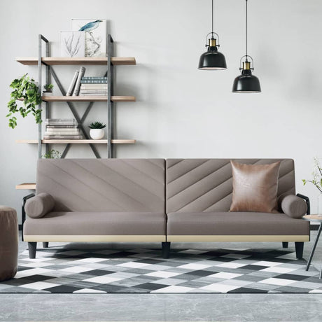 Vidaxl slaapbank met armleuningen stof taupe