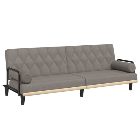 Vidaxl slaapbank met armleuningen stof taupe