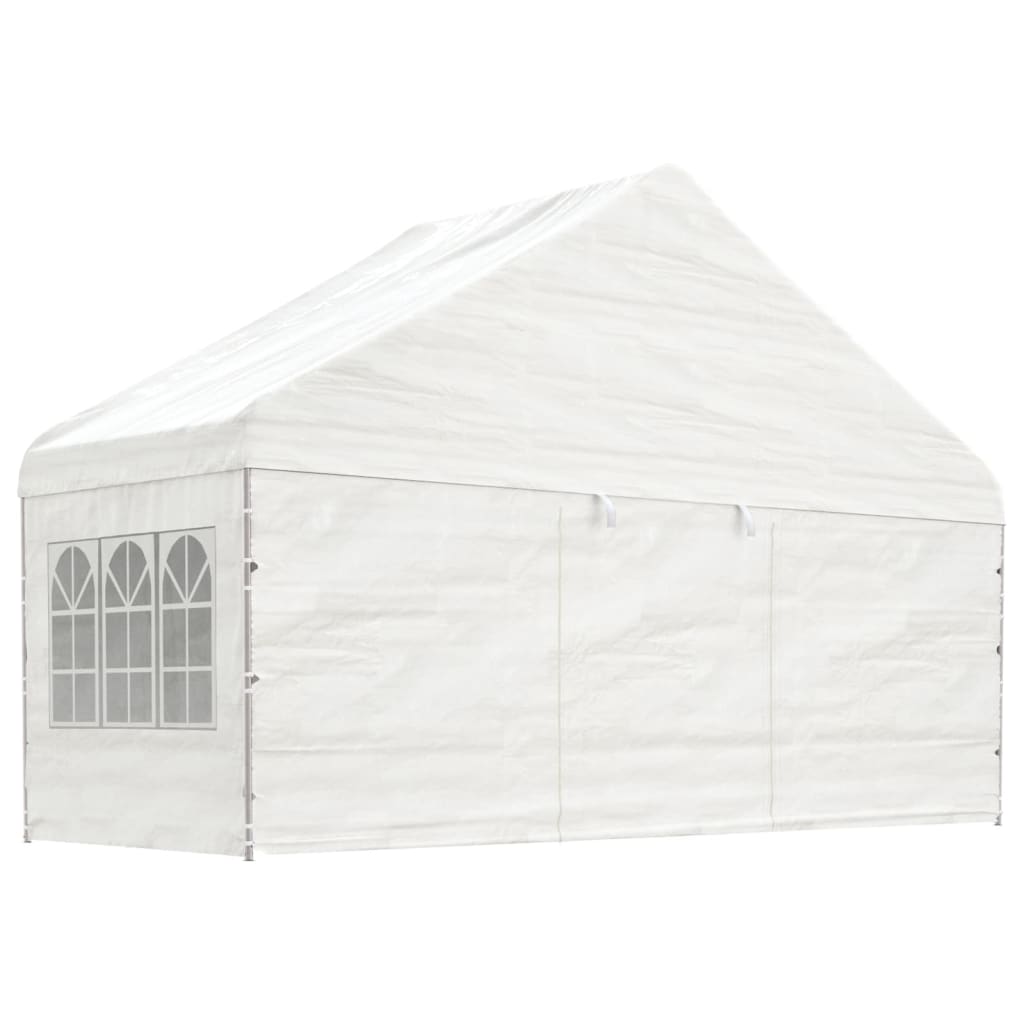 Vidaxl Arbor se střechou 5,88x2,23x3,75 m polyethylenové bílé