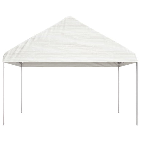 Vidaxl prieel met dak 4,08x2,23x3,22 m polyetheen wit
