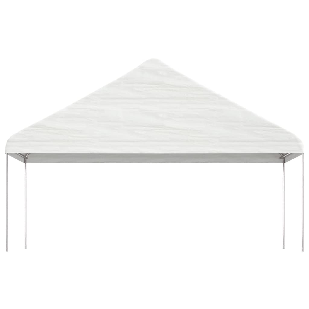Vidaxl prieel met dak 5,88x2,23x3,75 m polyetheen wit