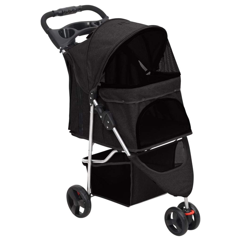 Vidaxl hondenwagen inklapbaar 80x46x98 cm oxford stof zwart