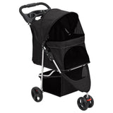 Vidaxl Dog Car pieghevole 80x46x98 cm tessuto oxford nero