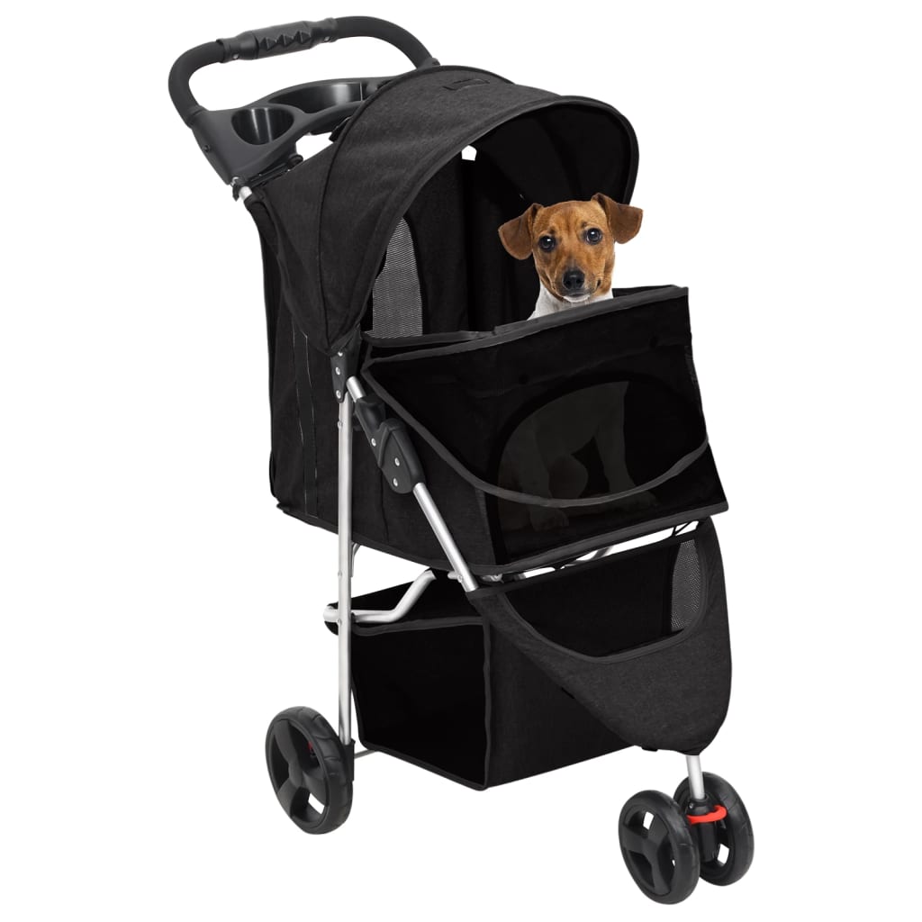 VidaXL Dog car foldable 80x46x98 cm Oxford fabric black