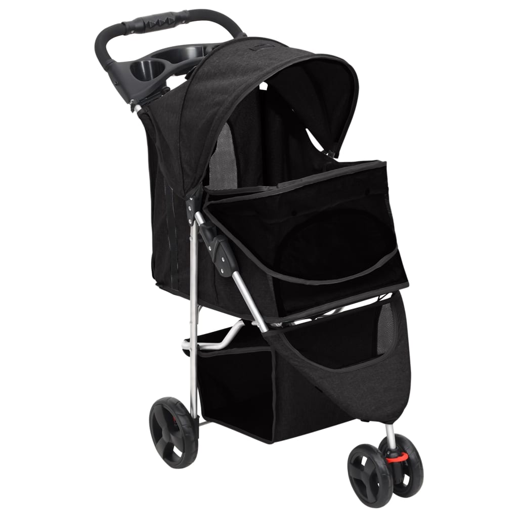 Vidaxl Dog Car pieghevole 80x46x98 cm tessuto oxford nero