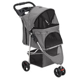 Vidaxl Dog Car zložljivo 80x46x98 cm Oxford tkanina siva