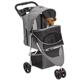 Vidaxl Dog Car pieghevole 80x46x98 cm tessuto oxford grigio