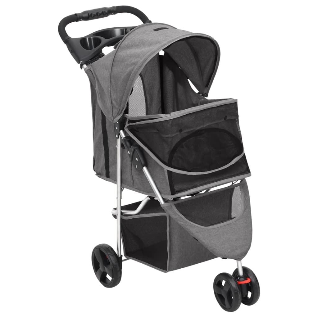 Vidaxl Dog Car pieghevole 80x46x98 cm tessuto oxford grigio