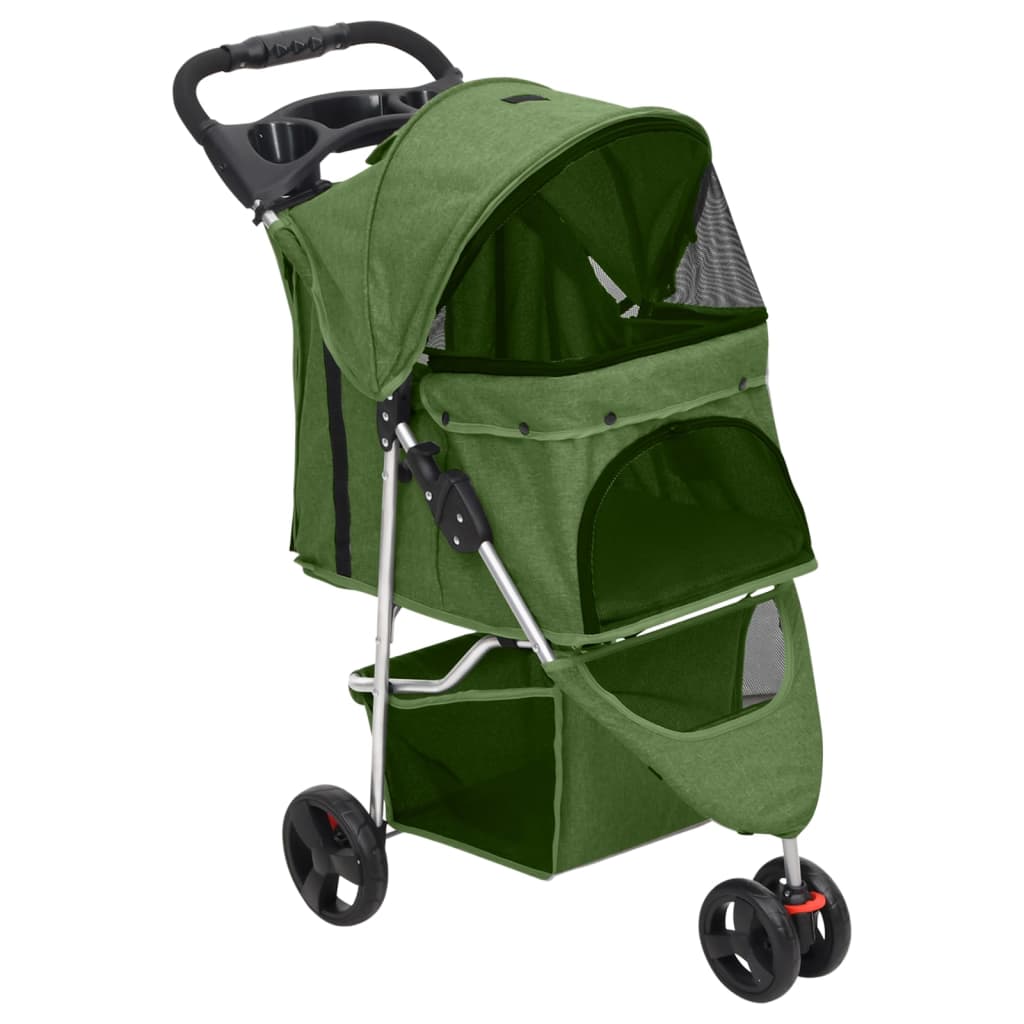 VidaXL Dog car foldable 80x46x98 cm Oxford fabric green