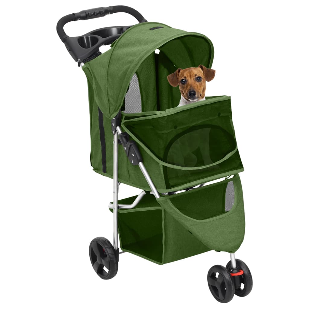 VidaXL Dog car foldable 80x46x98 cm Oxford fabric green