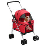 Vidaxl Dog Car plegable 76x50x100 cm Oxford Fabric Red