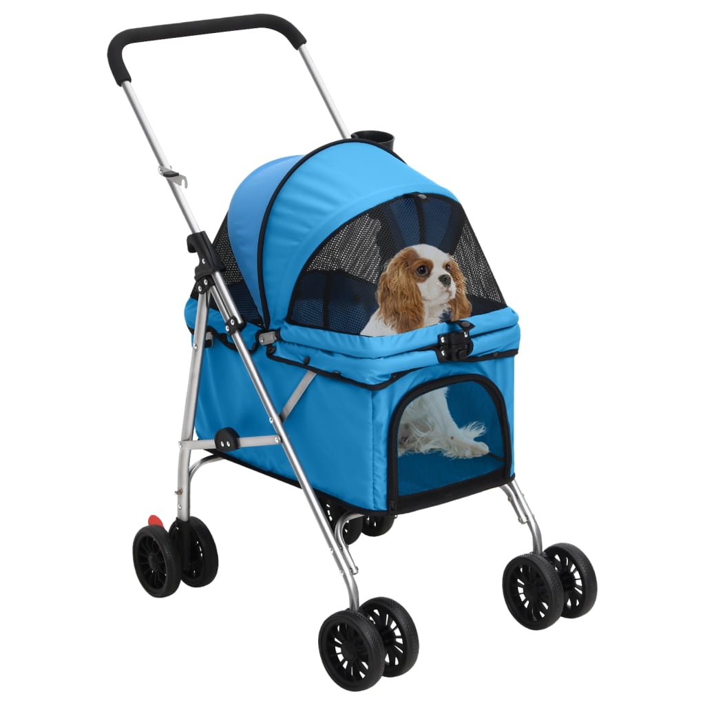 VidaXL Dog car foldable 76x50x100 cm Oxford fabric blue