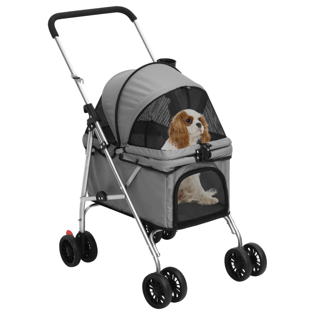 VidaXL Dog car foldable 76x50x100 cm Oxford fabric gray