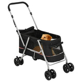 Vidaxl Dog Car pieghevole 100x49x96 cm polvere di lino nero