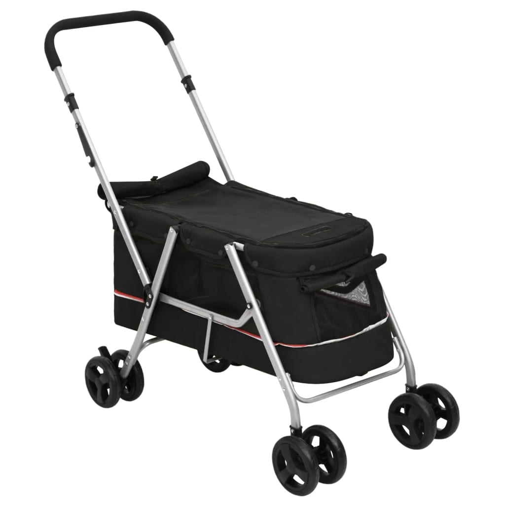 Vidaxl hondenwagen inklapbaar 100x49x96 cm linnenstof zwart