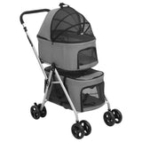 VidaXL dog car 2-layer foldable 83x48x97 cm Oxford fabric gray