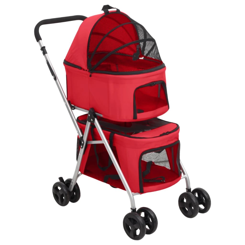 VidaXL dog car 2-layer foldable 83x48x97 cm Oxford fabric red