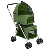 Vidaxl Dog car 2-layer foldable 83x48x97 cm Oxford fabric green