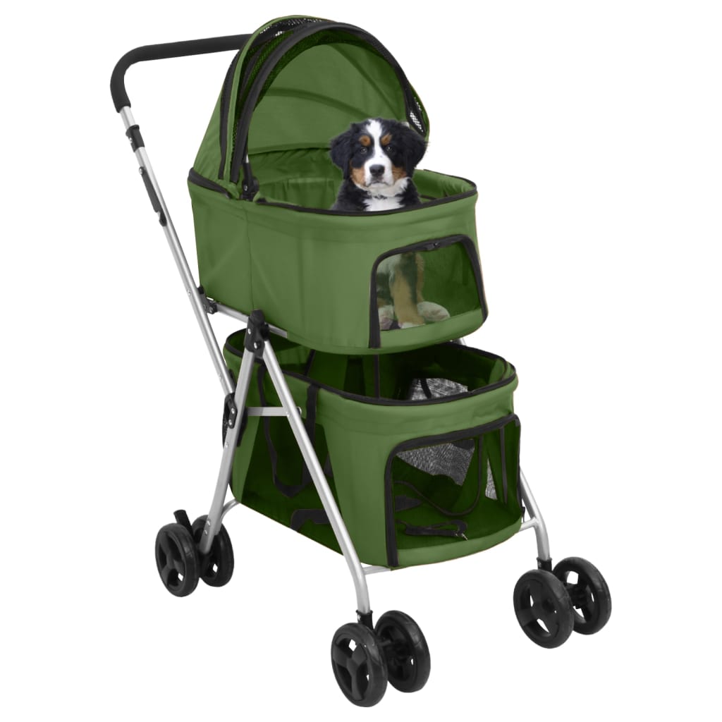 Vidaxl Dog car 2-layer foldable 83x48x97 cm Oxford fabric green