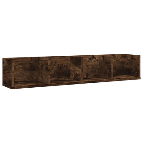 Vidaxl cd-wandschap 100x18x18 cm bewerkt hout gerookt eikenkleurig